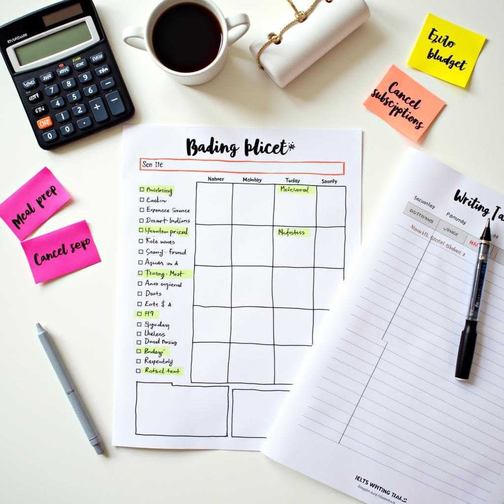 Hình minh họa chiến lược giảm chi tiêu hàng tháng và mẹo IELTS Writing Task 2