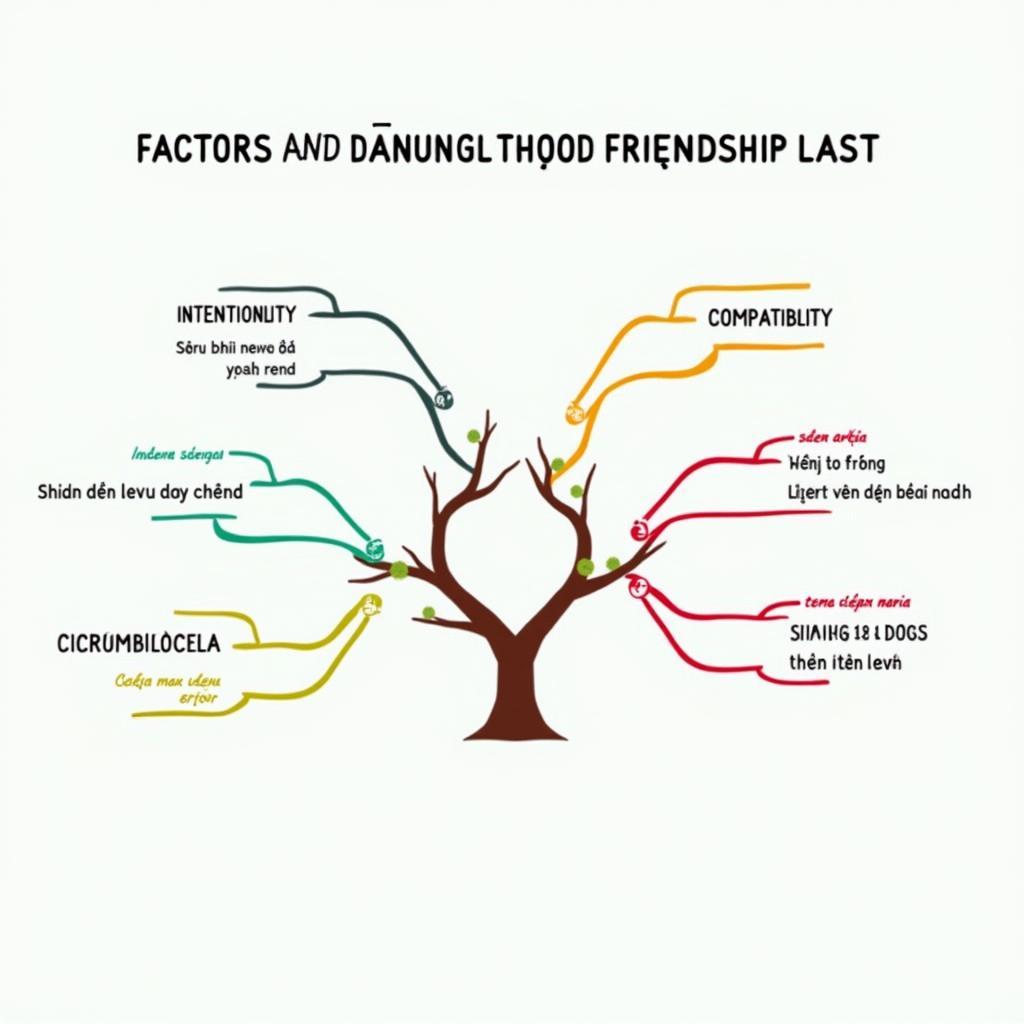 Sơ đồ tư duy về các yếu tố giúp tình bạn thời thơ ấu bền vững qua thời gian