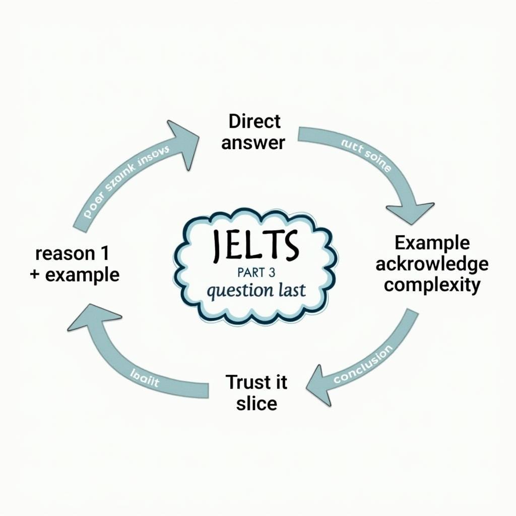 Sơ đồ tư duy về chiến lược trả lời hiệu quả cho IELTS Speaking Part 3
