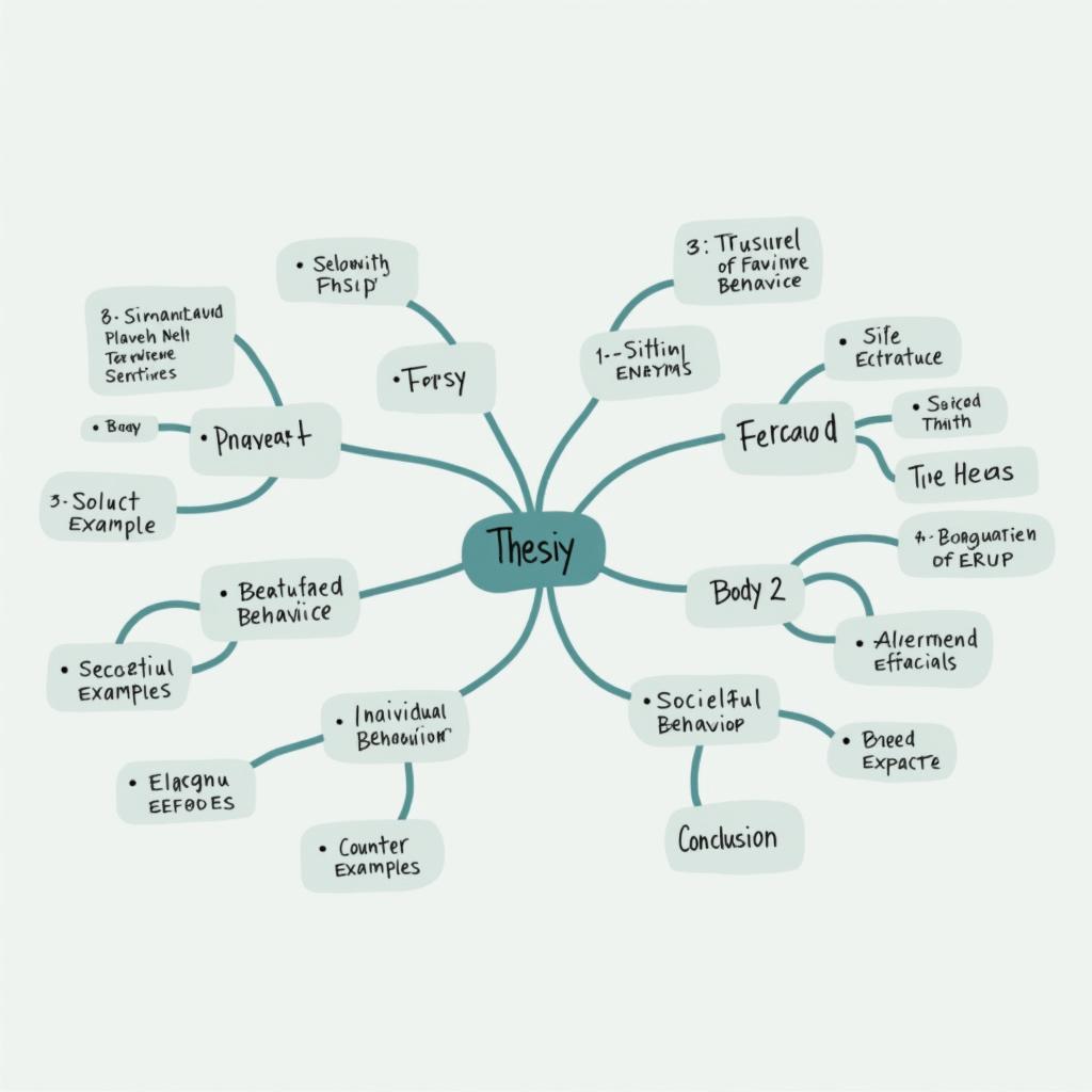 Sơ đồ tư duy chiến lược viết IELTS về The effects of social media on behavior