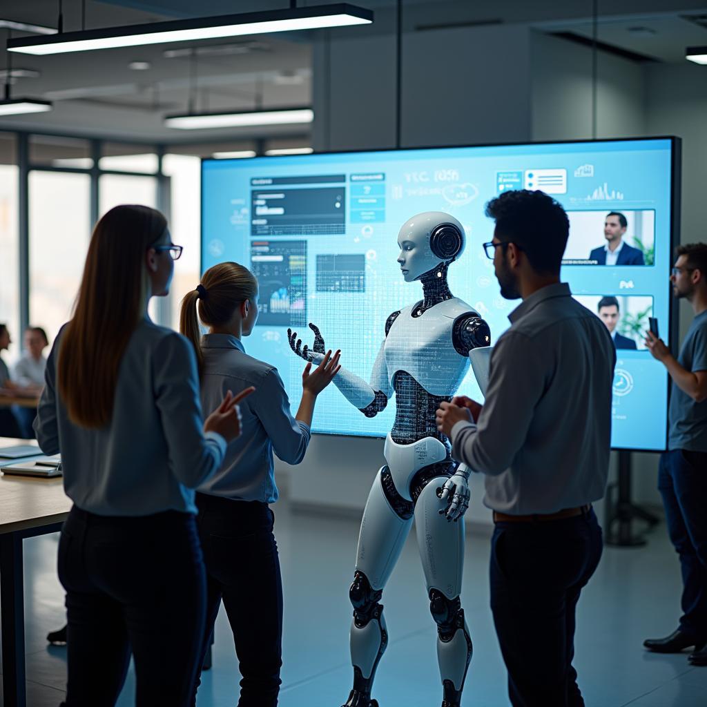 Hình ảnh người lao động đang học kỹ năng mới để chuẩn bị cho sự dịch chuyển của thị trường lao động do tự động hóa.