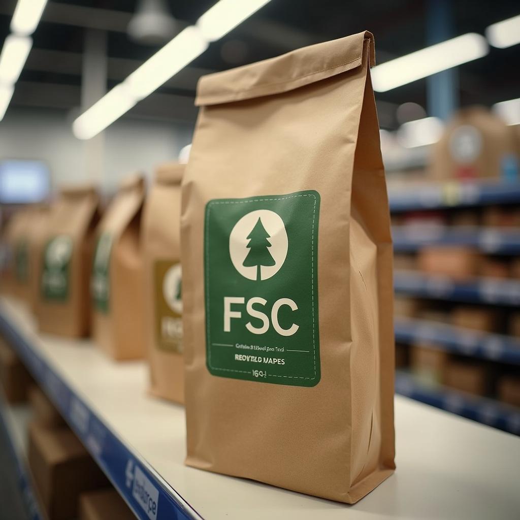 Hình ảnh cận cảnh một sản phẩm cà phê có chứng nhận FSC, minh họa cho giải pháp thị trường.