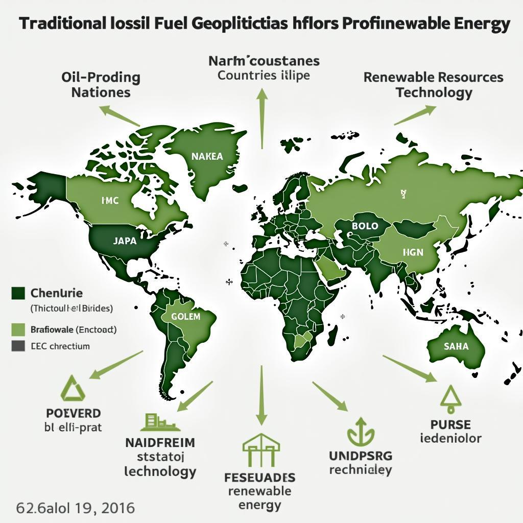 Biểu đồ so sánh sự thay đổi quan hệ địa chính trị năng lượng giữa quá khứ và hiện tại