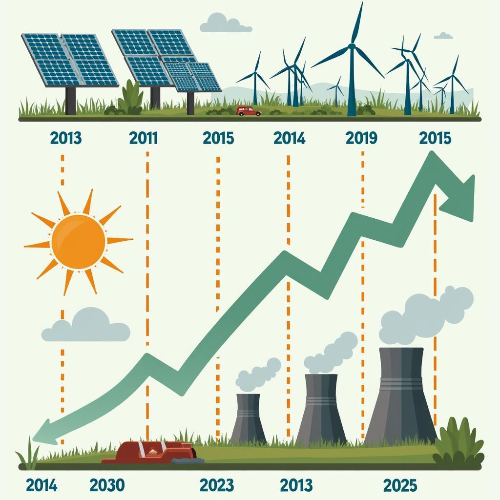 Quá trình chuyển đổi từ năng lượng hóa thạch sang năng lượng tái tạo trên toàn cầu