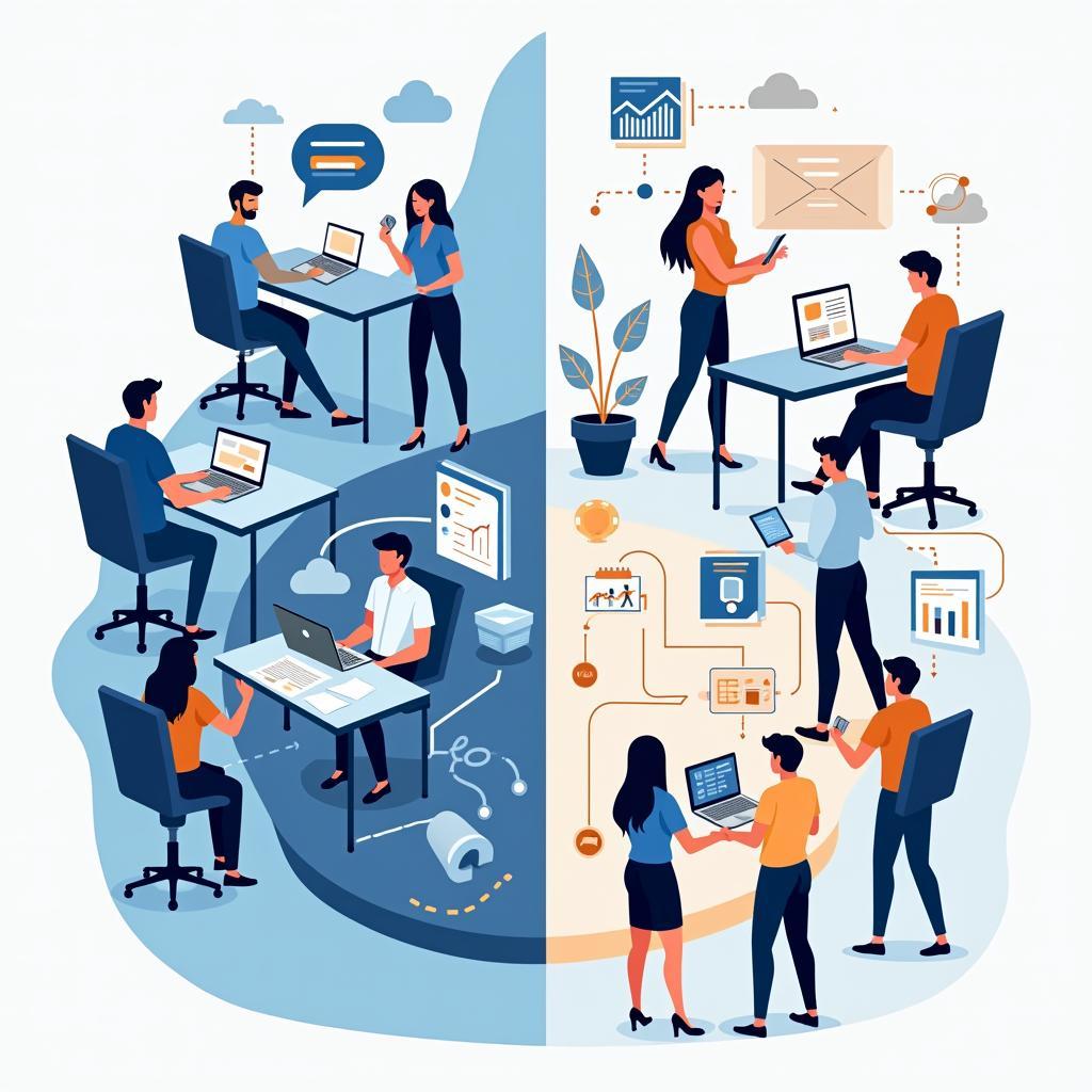 Minh họa vai trò chuyển đổi số trong tạo việc làm cho bài thi IELTS Writing Task 2