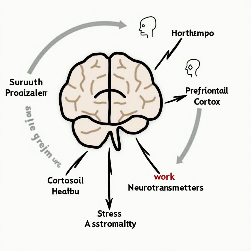 Biểu đồ cơ chế tâm lý căng thẳng công việc ảnh hưởng sức khỏe tâm thần trong bài thi IELTS Reading