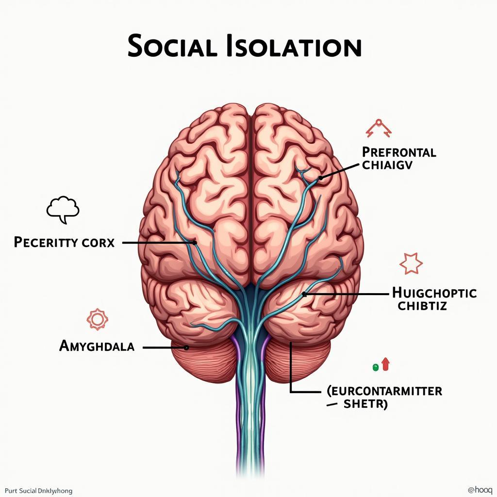 Hình ảnh chụp cắt lớp não bộ minh họa cơ chế thần kinh của sự cô lập xã hội