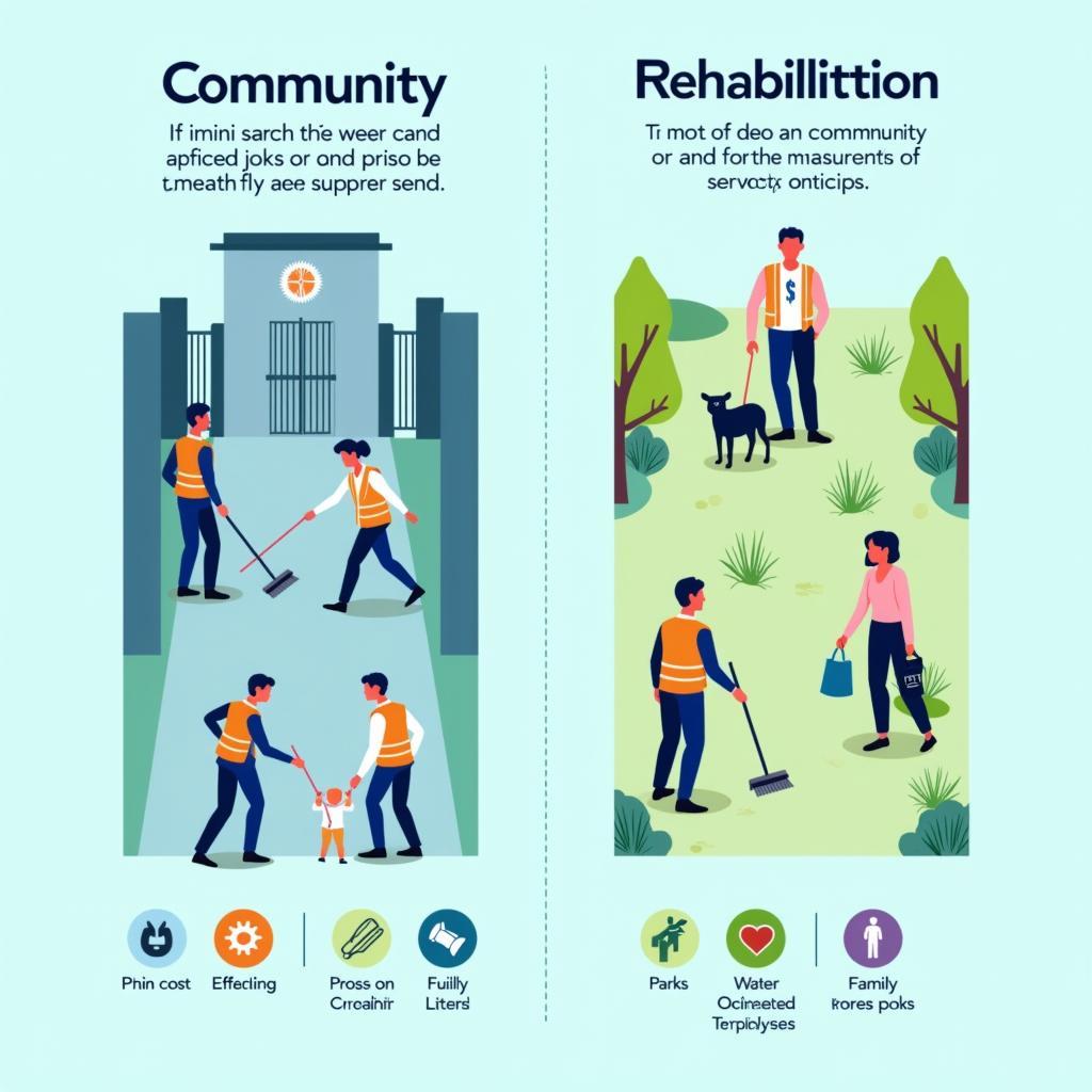 Hình ảnh minh họa dịch vụ cộng đồng thay thế tù giam trong bài thi IELTS Reading với đề tài tư pháp xã hội