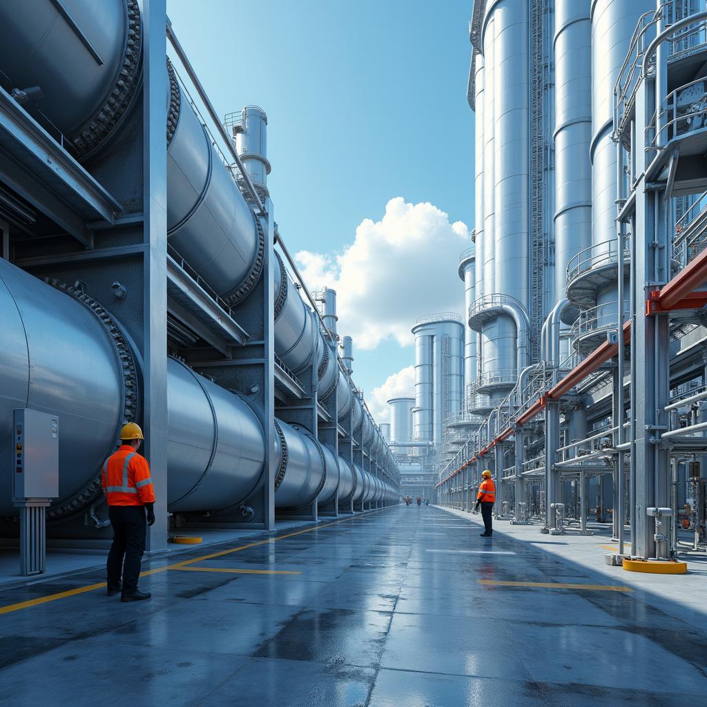 Hệ thống công nghệ thu giữ carbon tiên tiến tại nhà máy công nghiệp thông minh