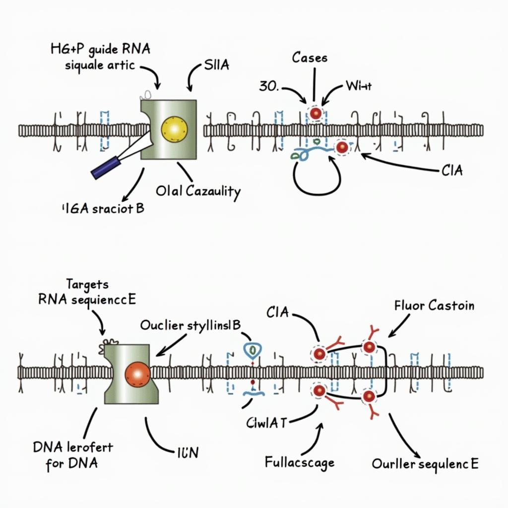 Sơ đồ minh họa chi tiết cơ chế hoạt động của công nghệ chỉnh sửa gen CRISPR-Cas9 trong điều trị bệnh di truyền