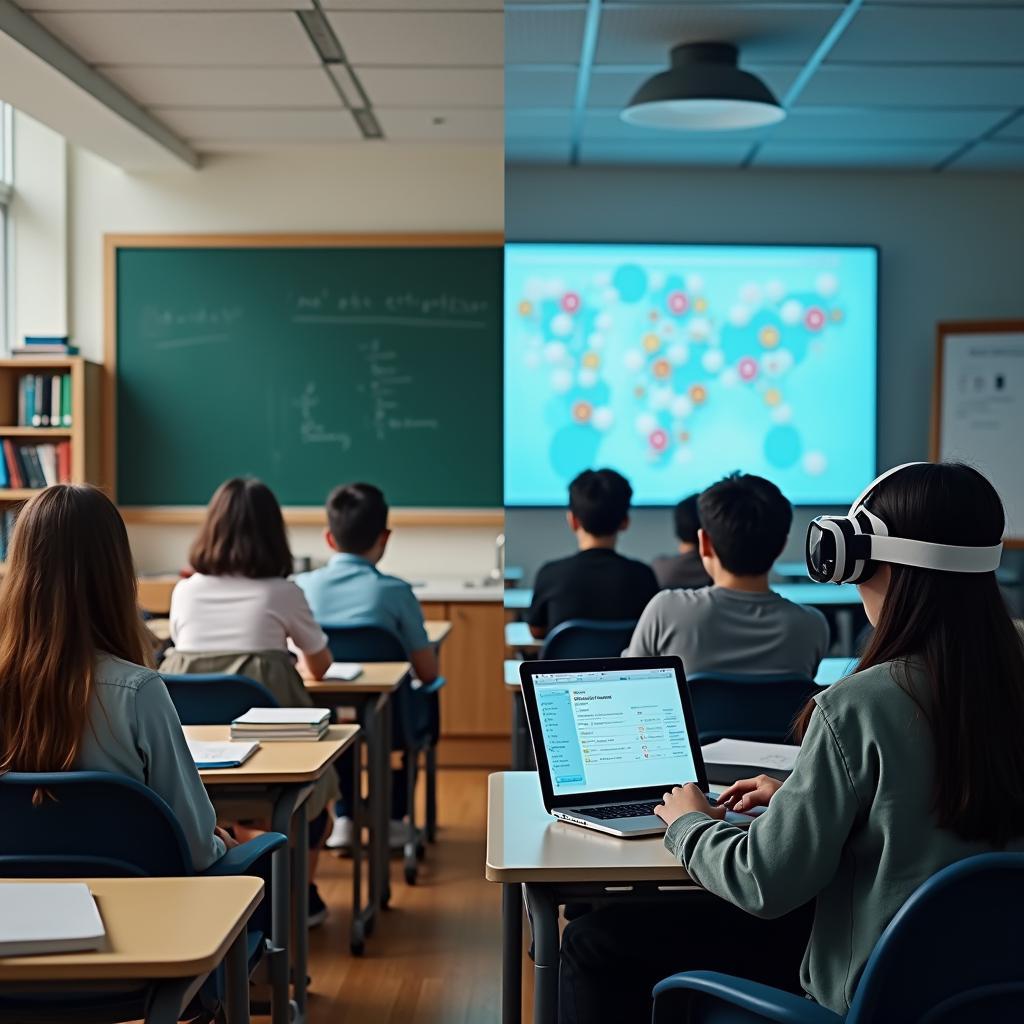 So sánh giáo dục truyền thống và hiện đại với công nghệ số hóa trong lớp học