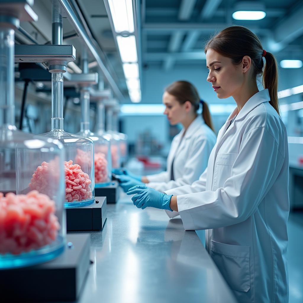 Phòng thí nghiệm công nghệ sinh học nuôi cấy thịt từ tế bào trong bioreactor