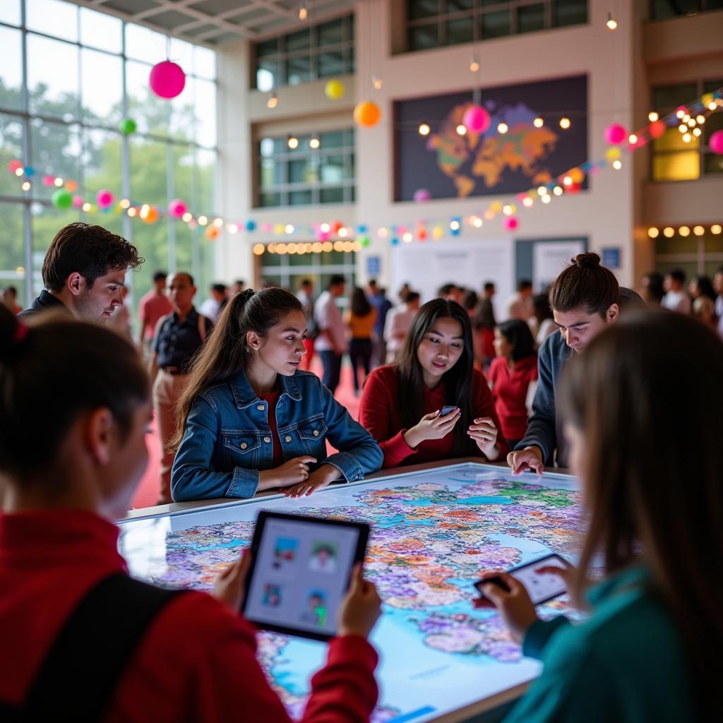 Công nghệ hiện đại được tích hợp trong sự kiện văn hóa do sinh viên tổ chức với màn hình và thiết bị số