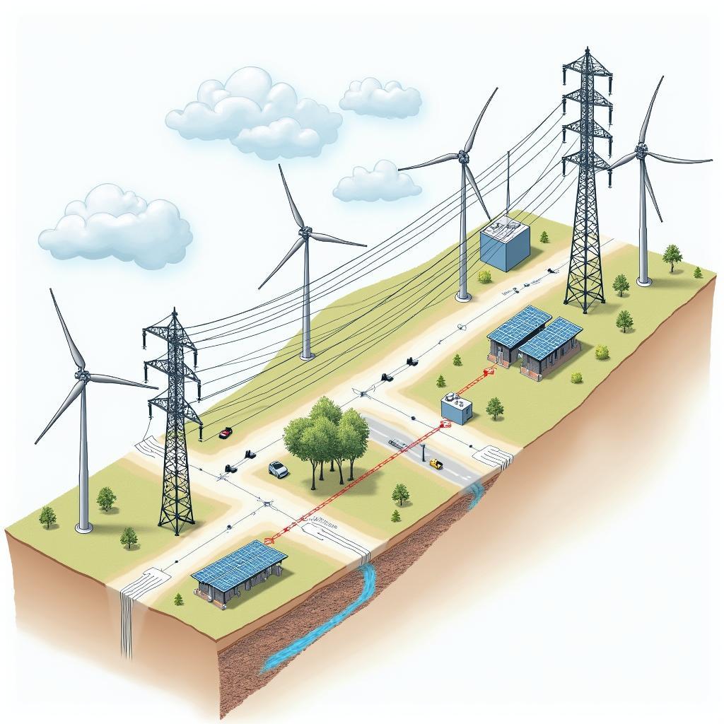Công nghệ truyền tải điện HVDC hiện đại kết nối các nguồn năng lượng tái tạo với thành phố