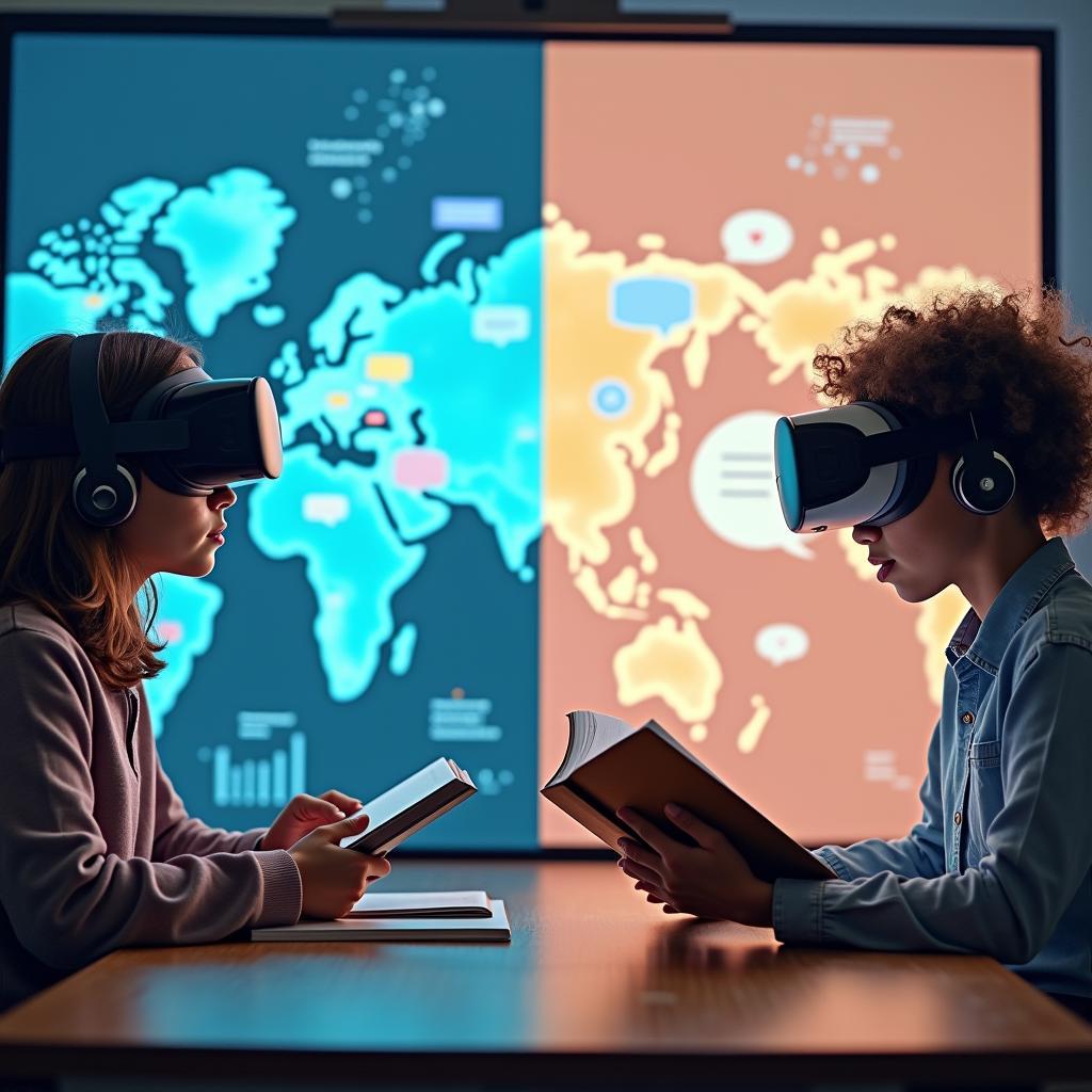 Học viên trải nghiệm công nghệ thực tế ảo và truyện tranh để học tiếng Anh nâng cao