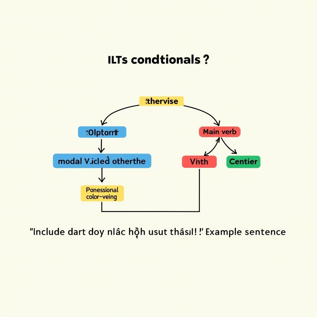 Sơ đồ công thức conditionals với otherwise trong IELTS bao gồm các thành phần câu và dấu câu chuẩn