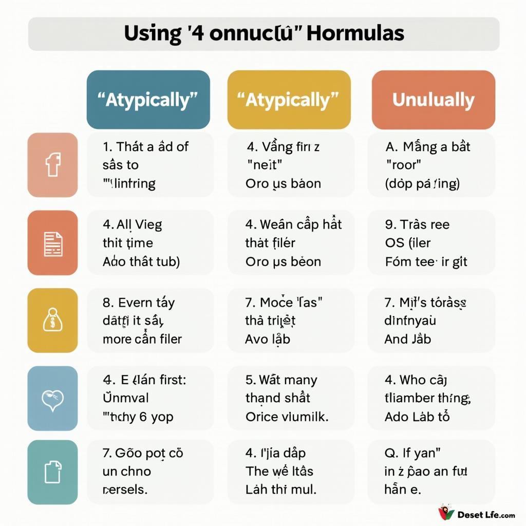 Bảng công thức ngữ pháp chi tiết sử dụng atypically và unusually trong IELTS Writing Task với ví dụ cụ thể