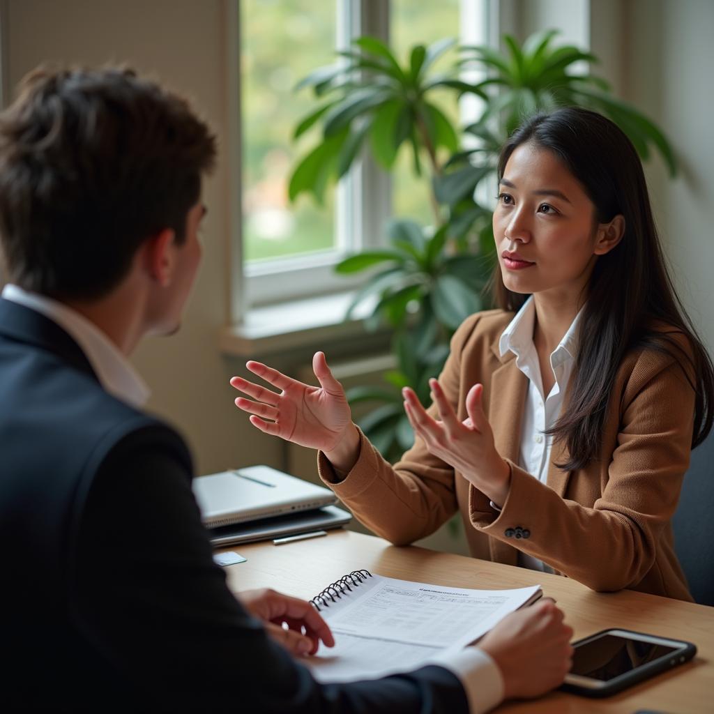 Cuộc thảo luận sâu giữa giám khảo và thí sinh trong IELTS Speaking Part 3 về quản lý thời gian