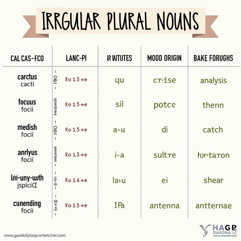 Danh từ số nhiều bất quy tắc có nguồn gốc từ Latin và Greek thường xuất hiện trong IELTS Academic Writing