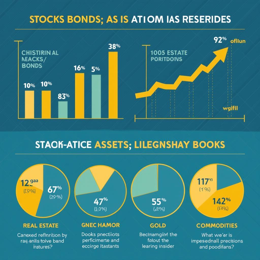 Biểu đồ so sánh hiệu quả đầu tư giữa cổ phiếu truyền thống và các loại tài sản thay thế như bất động sản vàng
