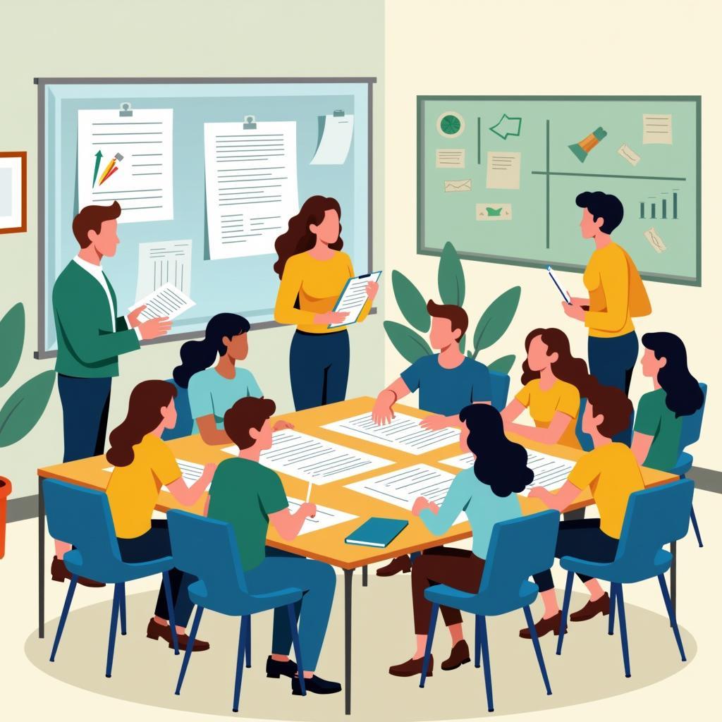 Hình ảnh minh họa việc dạy kỹ năng ra quyết định cho học sinh tại trường học qua các hoạt động tương tác