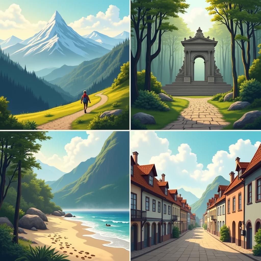 Minh họa về các địa điểm lý tưởng để khám phá một mình trong đề thi IELTS Speaking