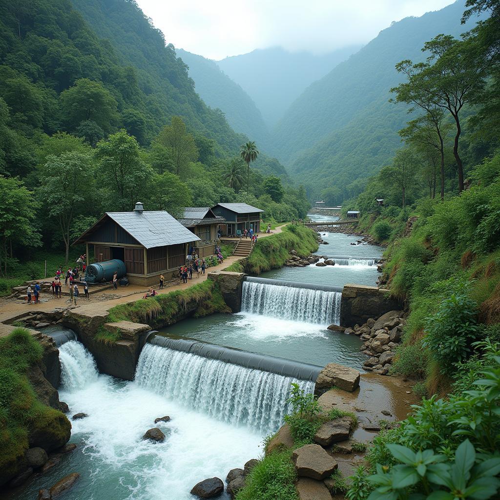 Điều tuabin gió và nhà máy thủy điện quy mô nhỏ Đông Nam Á năng lượng tái tạo