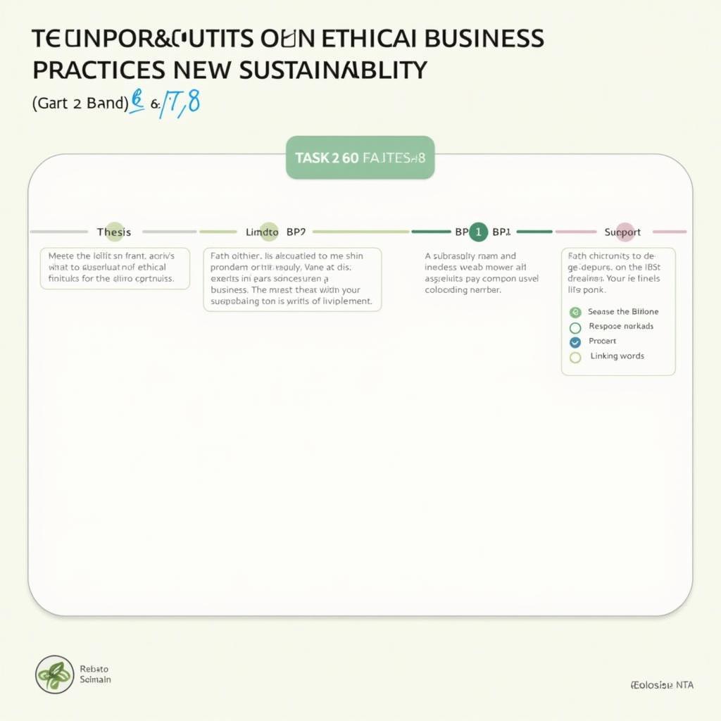 Sơ đồ dàn ý bài IELTS Task 2 về ethical business và sustainability theo từng band điểm