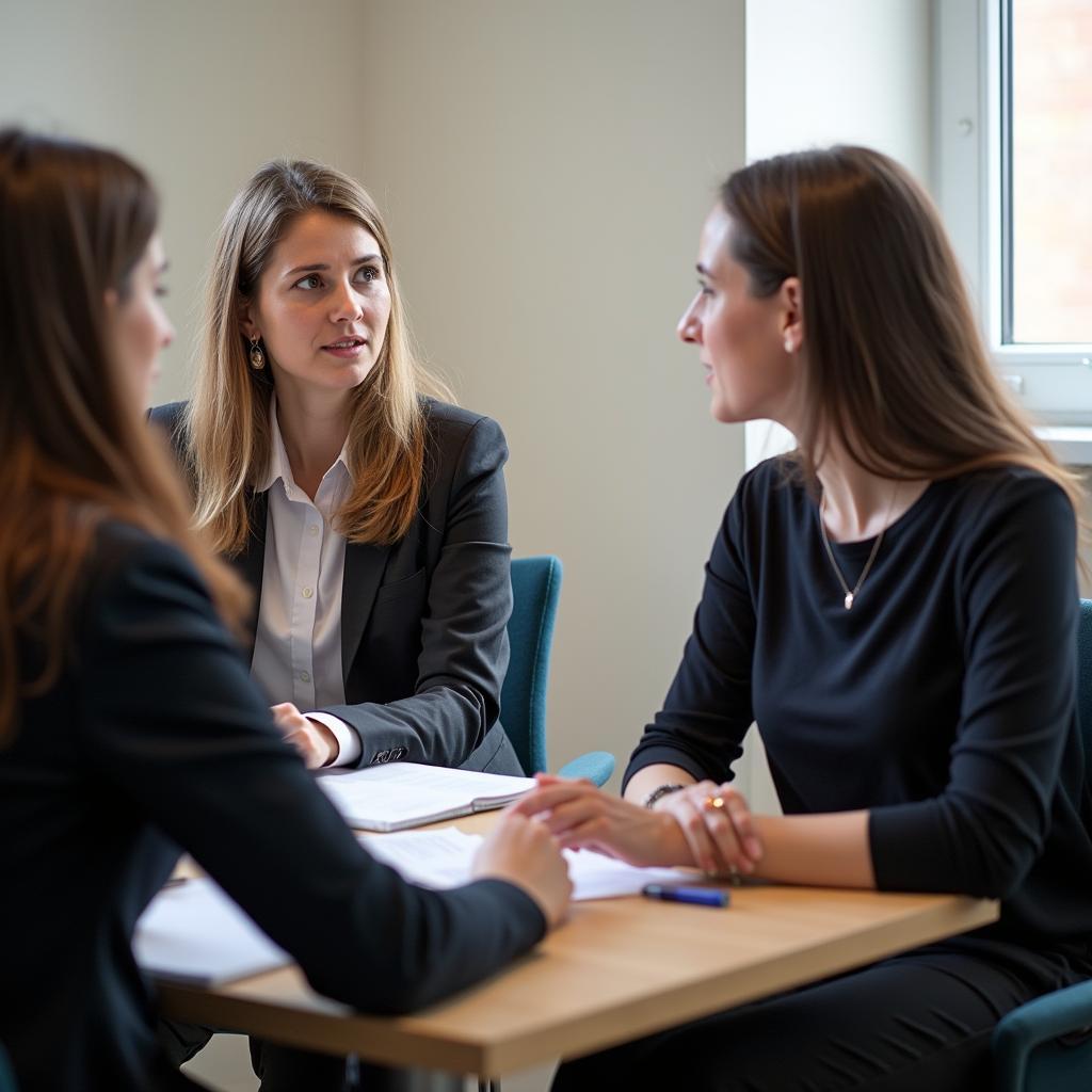 Examiner và thí sinh IELTS đang thảo luận sâu Part 3 về xã hội và tình huống bất ngờ