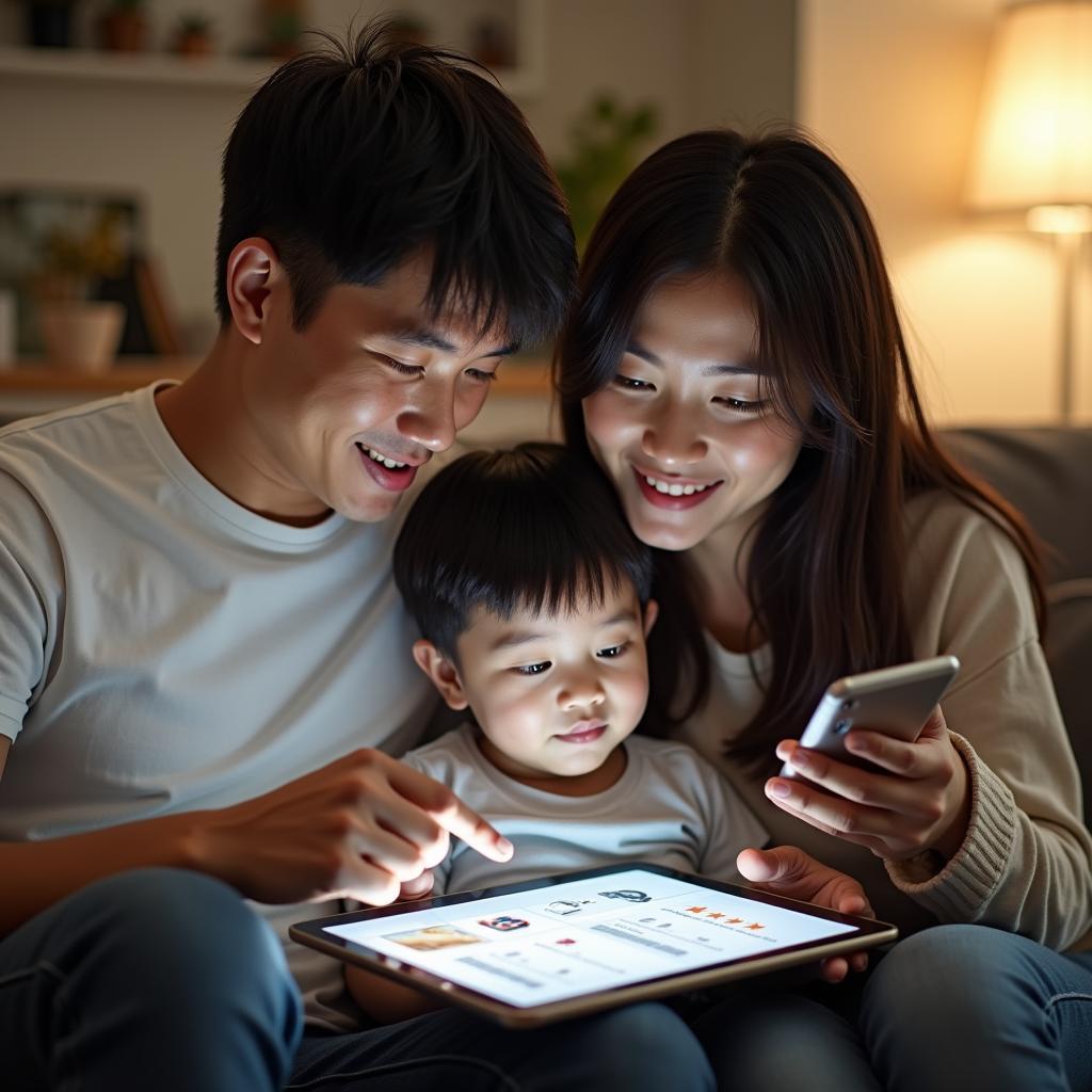 Gia đình trẻ sử dụng công nghệ để đưa ra quyết định mua sắm thông minh