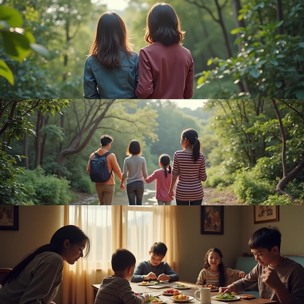 Gia đình Việt Nam từ các tầng lớp xã hội tham gia các hoạt động cuối tuần khác nhau