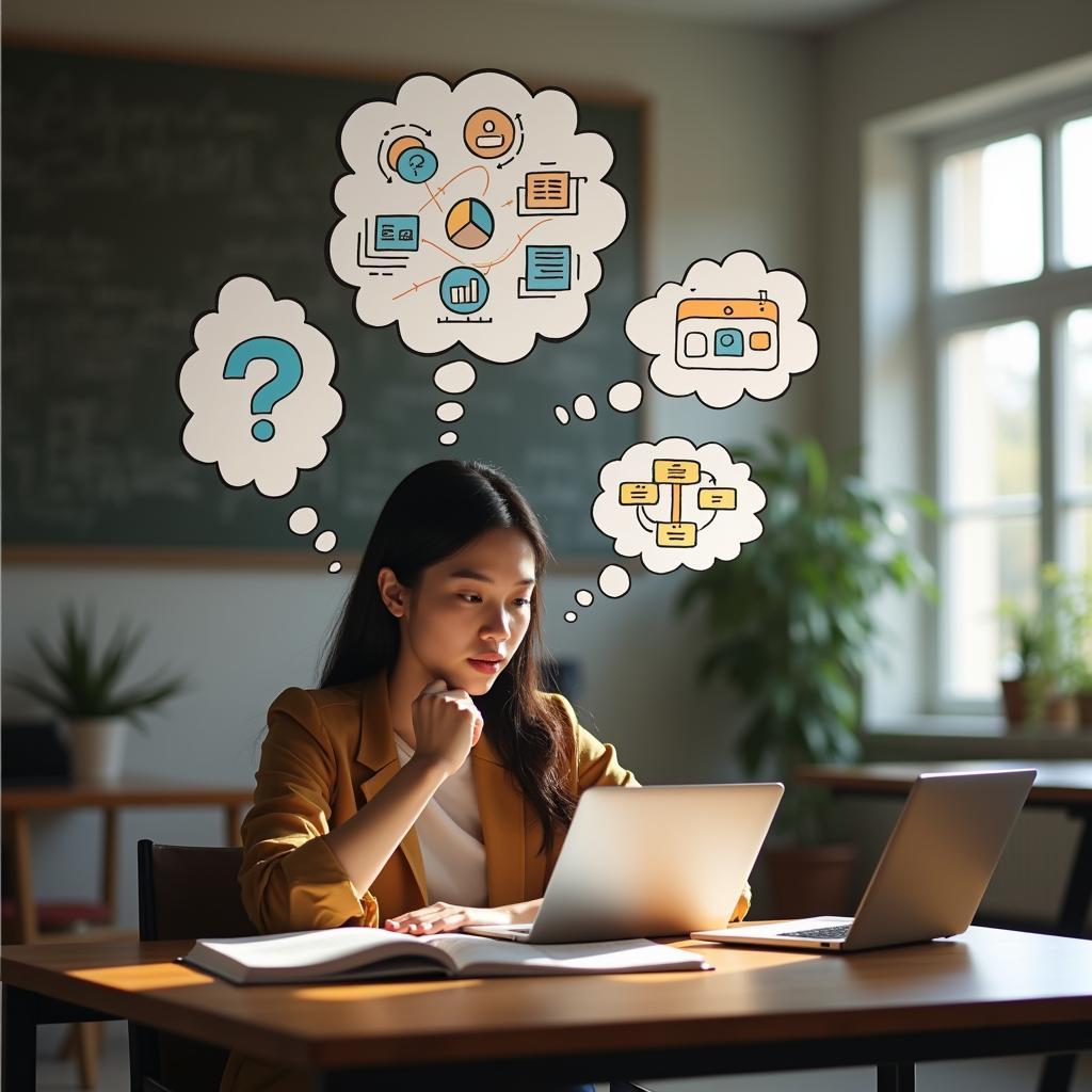 Học viên IELTS thực hành trả lời câu hỏi về kỹ năng giải quyết vấn đề và tư duy phản biện trong bài thi Speaking