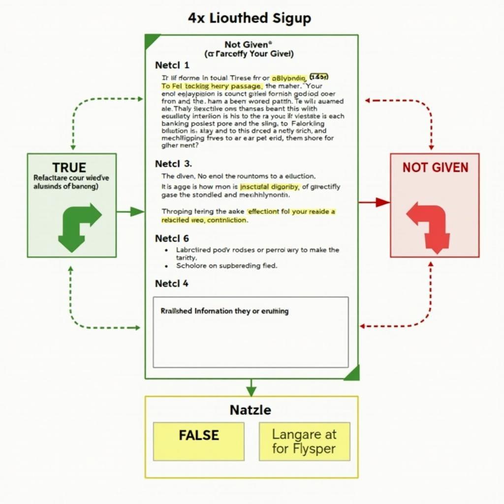 Minh họa kỹ thuật làm bài True/False/Not Given trong IELTS Reading về ngân hàng số
