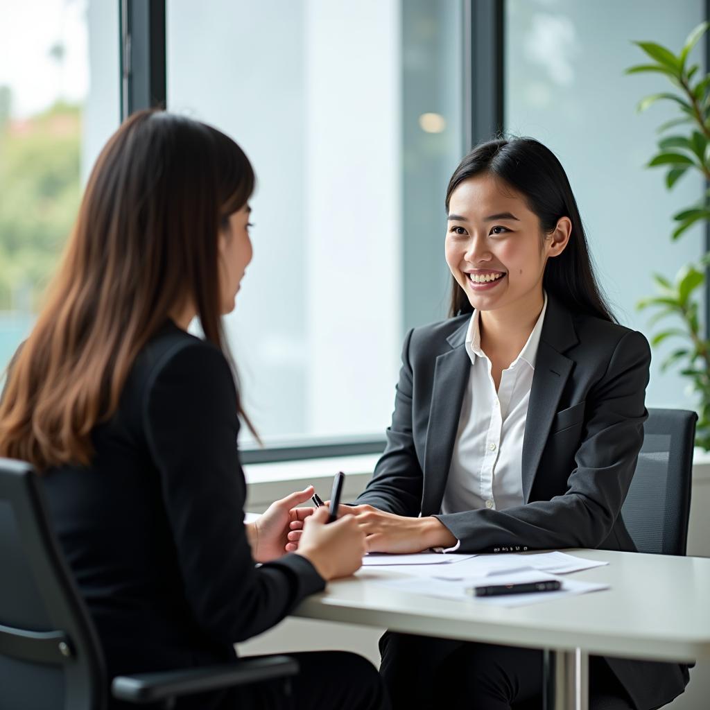 Giám khảo IELTS Speaking đang đánh giá thí sinh trả lời câu hỏi về sức khỏe