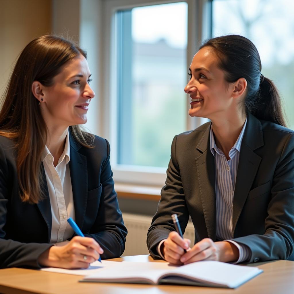 Giám khảo IELTS và thí sinh thảo luận sâu về chủ đề gia đình trong Part 3