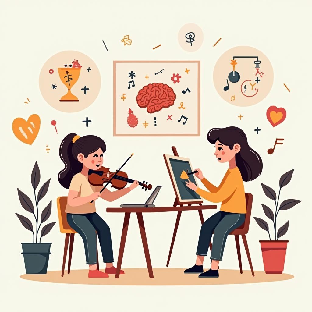 Minh họa lợi ích how music and art education benefits student development trong IELTS Writing Task 2