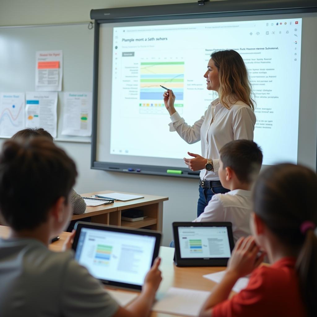 Giáo viên dạy học kết hợp công nghệ số và phương pháp truyền thống