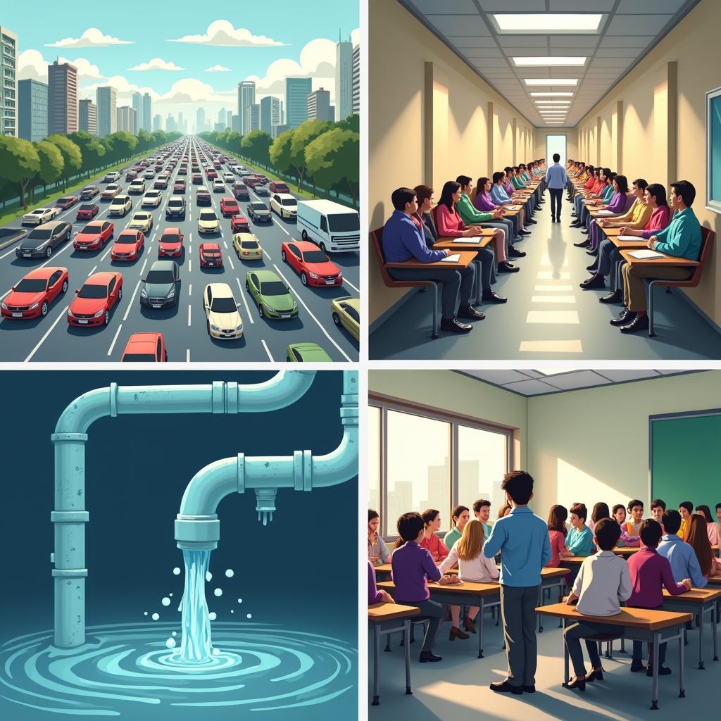 Hệ thống hạ tầng đô thị quá tải với giao thông kẹt xe và dịch vụ công quá tải