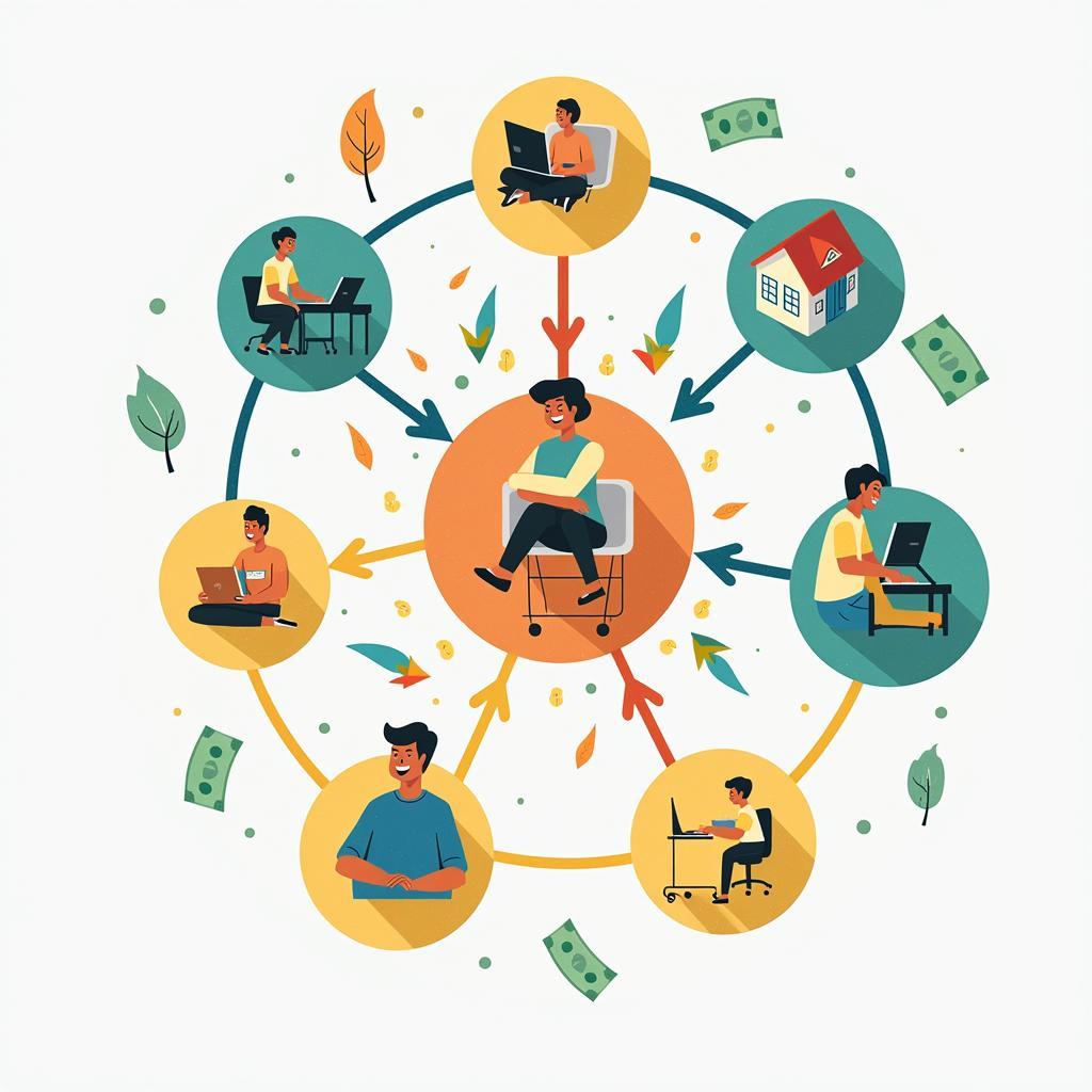 Hệ thống mạng lưới kinh tế địa phương phức tạp thể hiện mối liên kết giữa các doanh nghiệp và cộng đồng