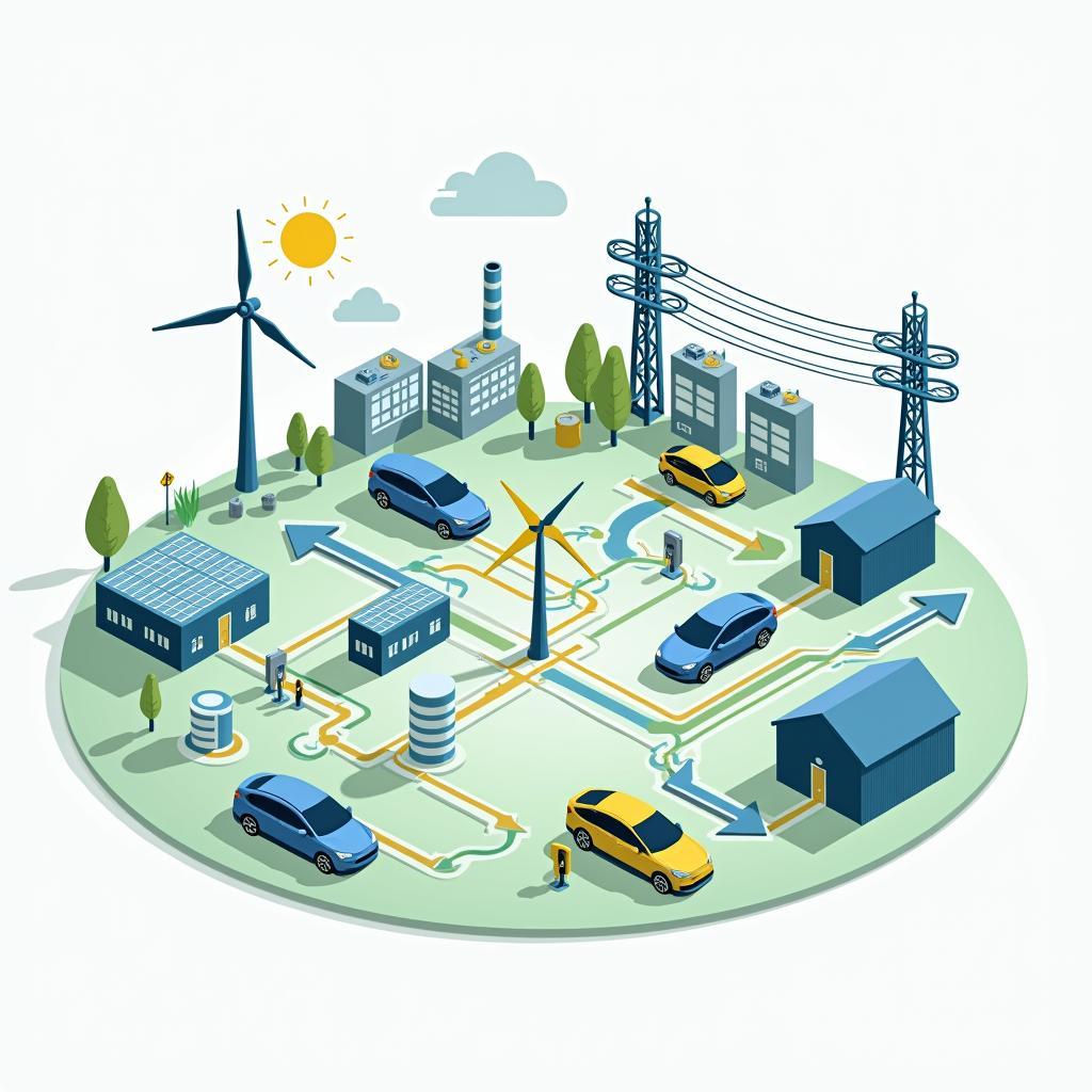 Hệ thống năng lượng tích hợp với xe điện và lưới điện thông minh