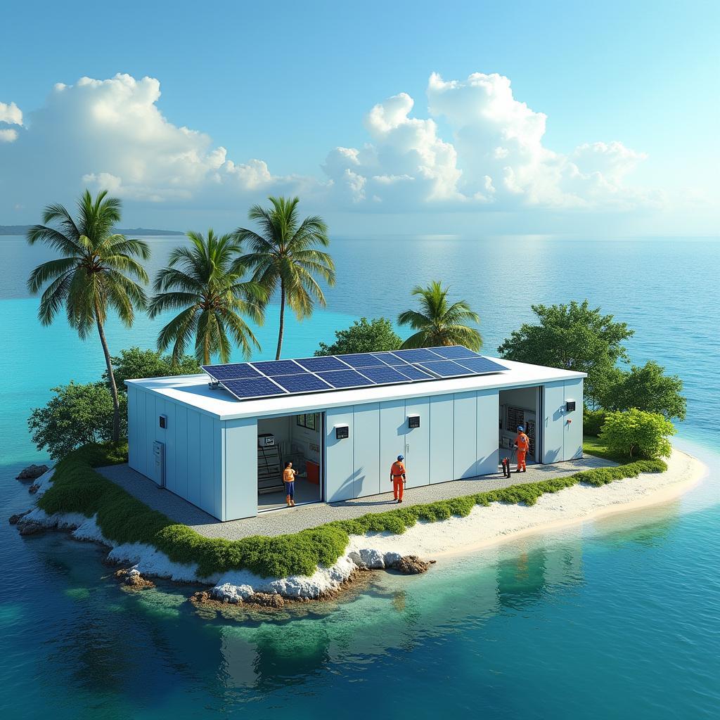 Hệ thống pin lưu trữ năng lượng mặt trời quy mô lớn tại các đảo nhỏ đảm bảo cung cấp điện ổn định