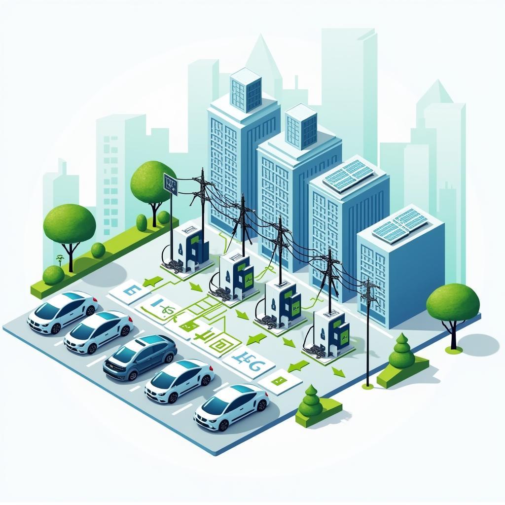 Hệ thống sạc xe điện thông minh kết nối lưới điện với công nghệ Vehicle-to-Grid tại đô thị hiện đại