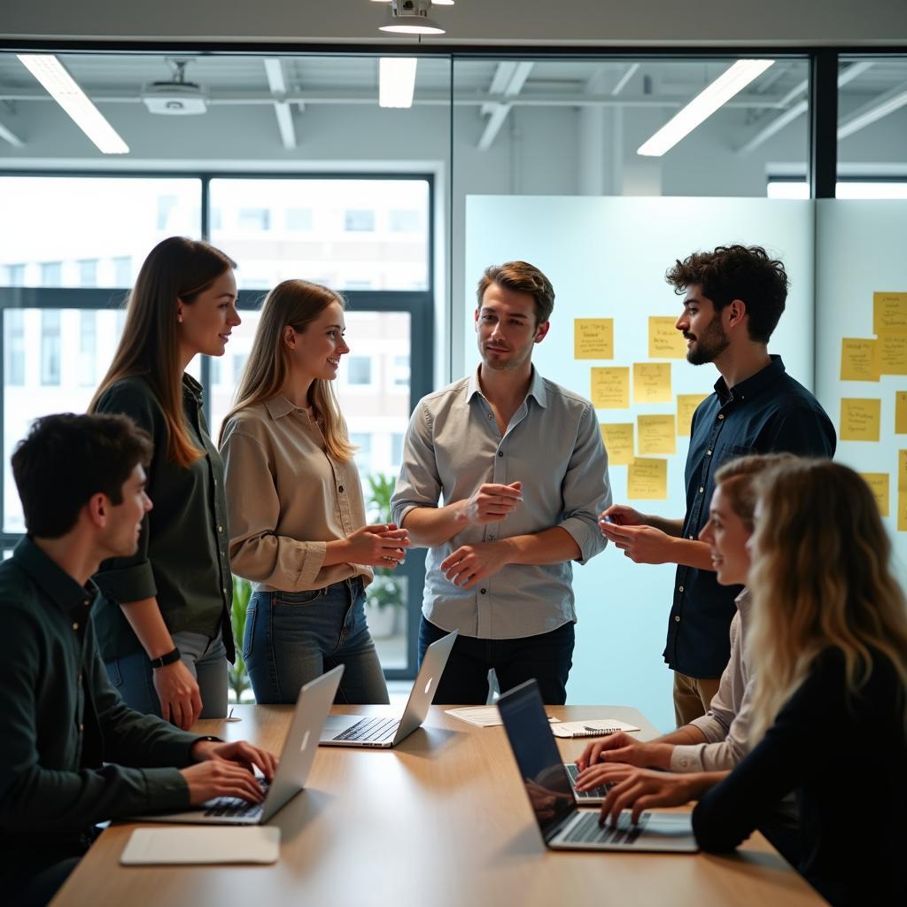 Học sinh làm việc nhóm phát triển kỹ năng giải quyết vấn đề sáng tạo trong môi trường giáo dục hiện đại