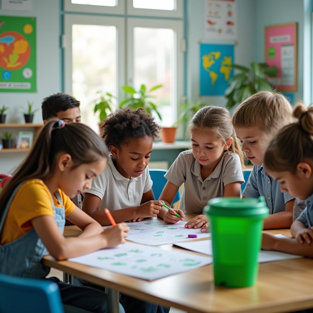 Học sinh tham gia dự án giáo dục phát triển bền vững trong trường học IELTS Reading