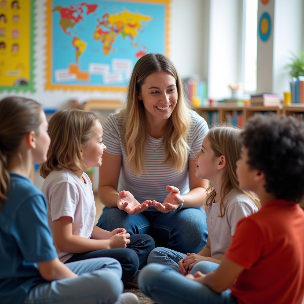 Học sinh tích cực tham gia lớp học về sức khỏe tâm thần tại trường