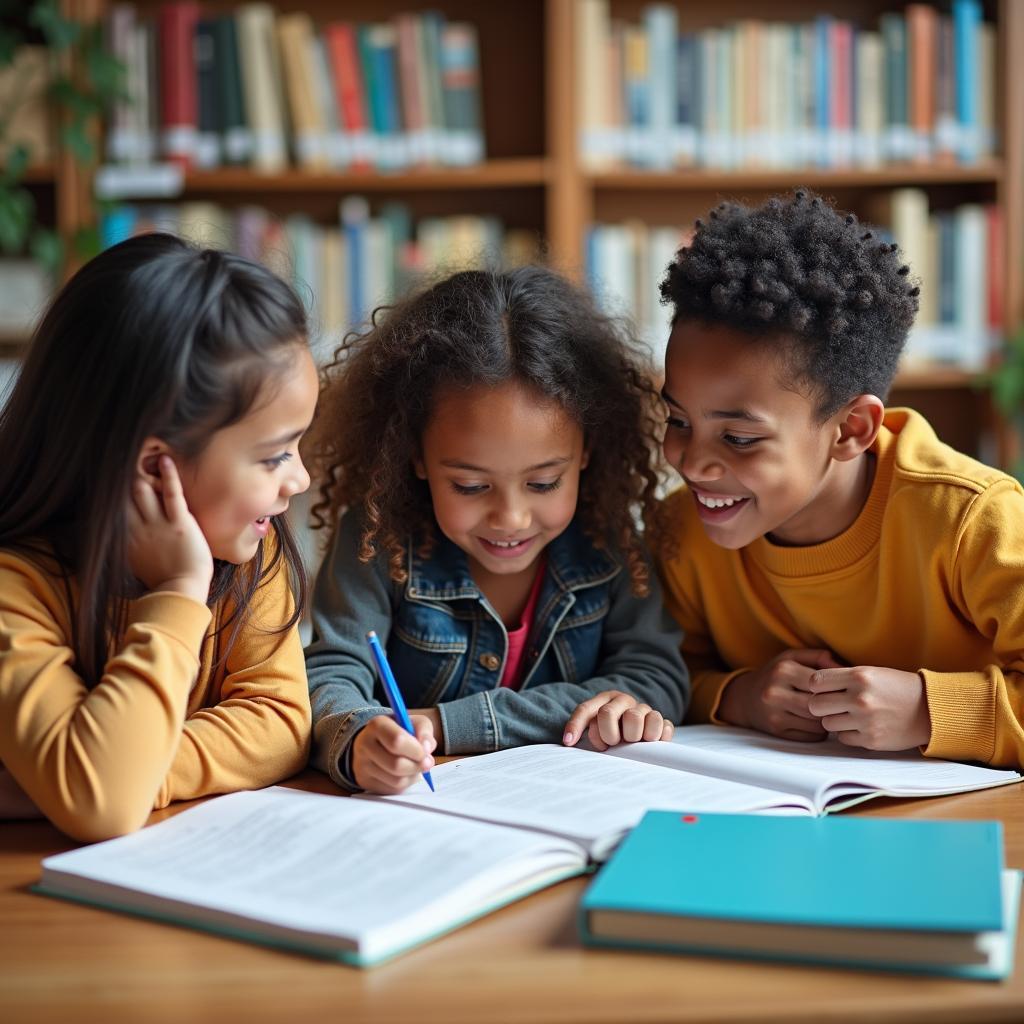 Học sinh từ nhiều nền văn hóa và hoàn cảnh khác nhau đang học tập cùng nhau