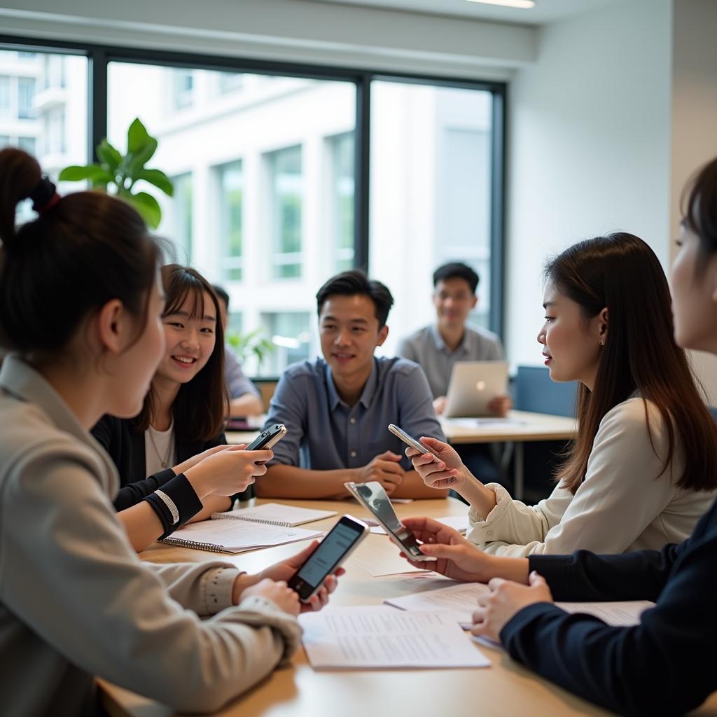 Học viên đang luyện tập IELTS Speaking với phương pháp hiệu quả bao gồm ghi âm, phản hồi và thực hành thường xuyên