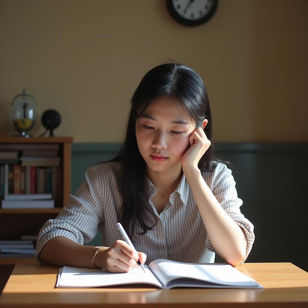 Học viên đang chuẩn bị bài IELTS Speaking Part 2 về nhân vật công chúng