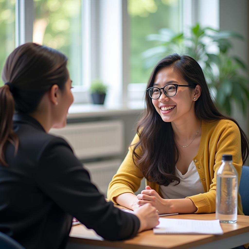 Học viên đang luyện tập IELTS Speaking Part 1 về chủ đề du lịch với giáo viên