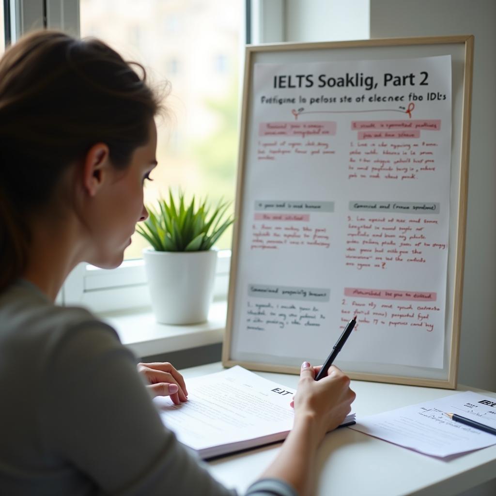 Học viên chuẩn bị kỹ năng IELTS Speaking Part 2 về chủ đề stress và áp lực